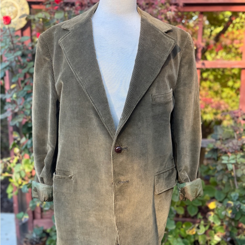 Vintage Olive Corduroy Men's Jacket